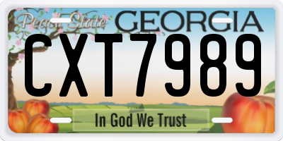 GA license plate CXT7989
