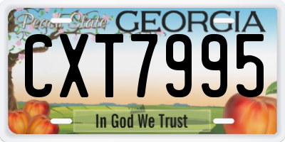GA license plate CXT7995