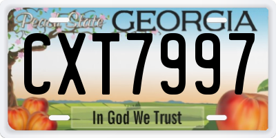 GA license plate CXT7997