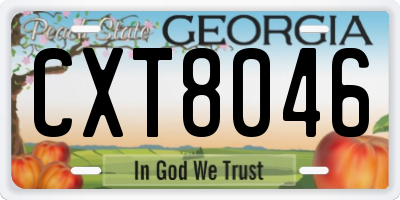 GA license plate CXT8046