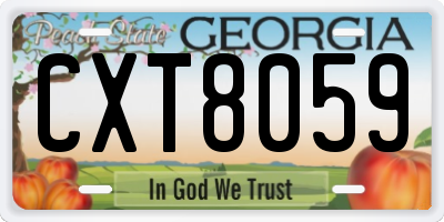 GA license plate CXT8059