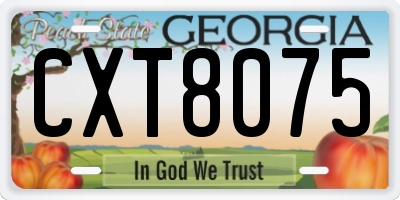GA license plate CXT8075
