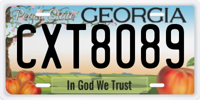 GA license plate CXT8089