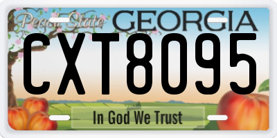 GA license plate CXT8095