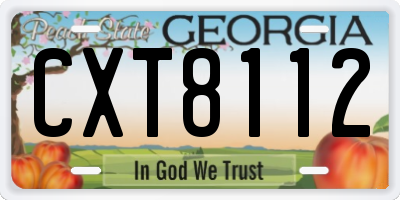 GA license plate CXT8112