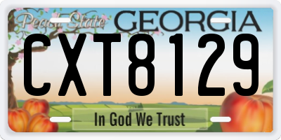 GA license plate CXT8129