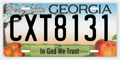 GA license plate CXT8131