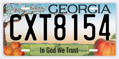 GA license plate CXT8154