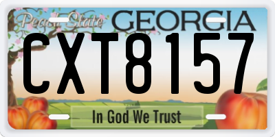 GA license plate CXT8157