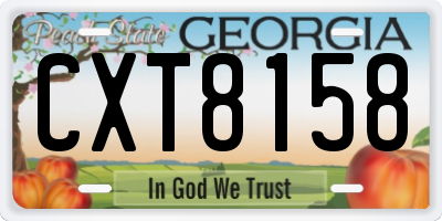 GA license plate CXT8158