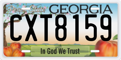GA license plate CXT8159
