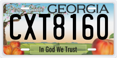 GA license plate CXT8160