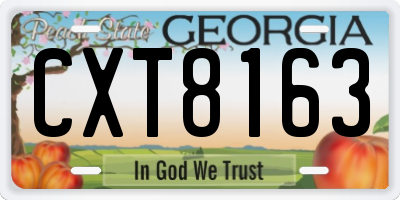 GA license plate CXT8163