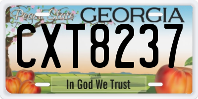 GA license plate CXT8237