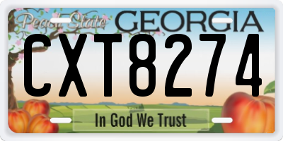 GA license plate CXT8274