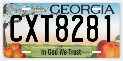 GA license plate CXT8281