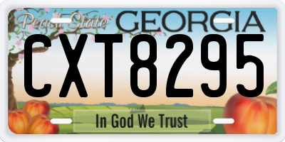 GA license plate CXT8295