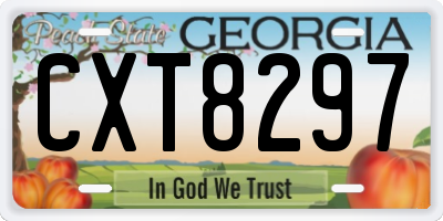 GA license plate CXT8297