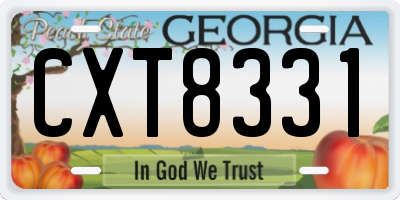 GA license plate CXT8331