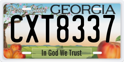 GA license plate CXT8337