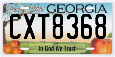 GA license plate CXT8368
