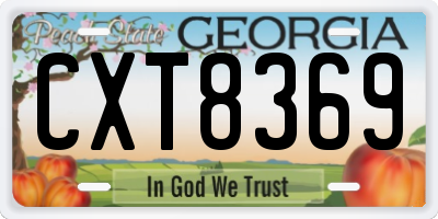 GA license plate CXT8369