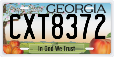 GA license plate CXT8372