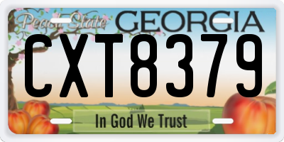 GA license plate CXT8379