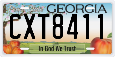 GA license plate CXT8411