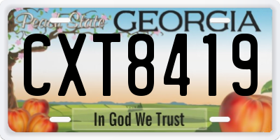 GA license plate CXT8419
