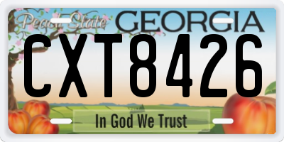 GA license plate CXT8426