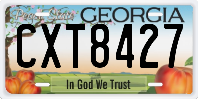 GA license plate CXT8427