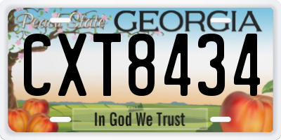 GA license plate CXT8434