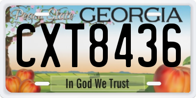 GA license plate CXT8436