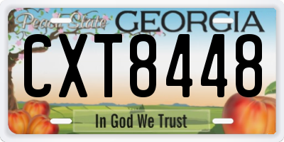 GA license plate CXT8448
