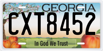 GA license plate CXT8452