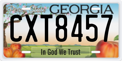 GA license plate CXT8457
