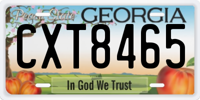 GA license plate CXT8465