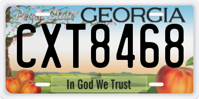 GA license plate CXT8468