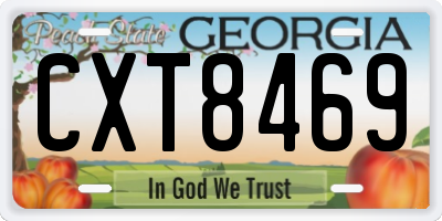GA license plate CXT8469