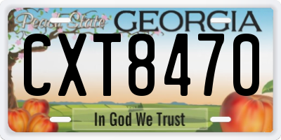 GA license plate CXT8470