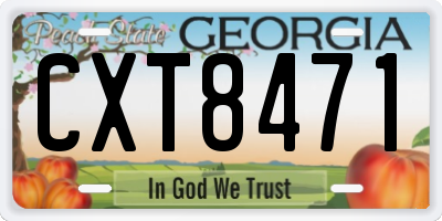 GA license plate CXT8471
