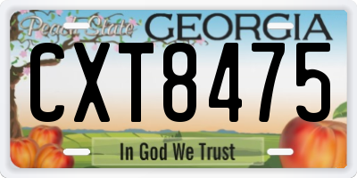GA license plate CXT8475