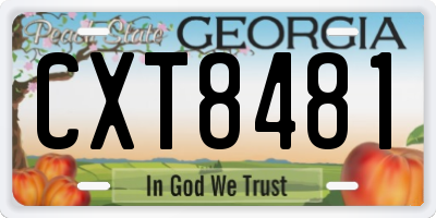 GA license plate CXT8481