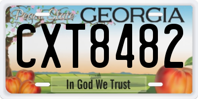 GA license plate CXT8482