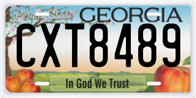GA license plate CXT8489