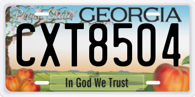 GA license plate CXT8504