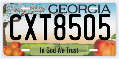 GA license plate CXT8505