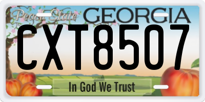 GA license plate CXT8507