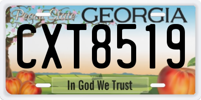 GA license plate CXT8519